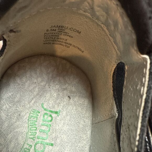 Jambu Women Sz 8.5 Black Pine Leather Hook/Loop Walking Comfort Shoe - Picture 9 of 9